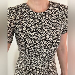 Polo Ralph Lauren black white floral align short sleeve dress 4